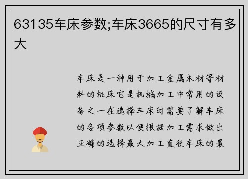 63135车床参数;车床3665的尺寸有多大